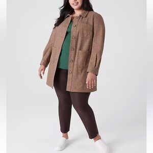 Lane Bryant Tan Plaid Jacket